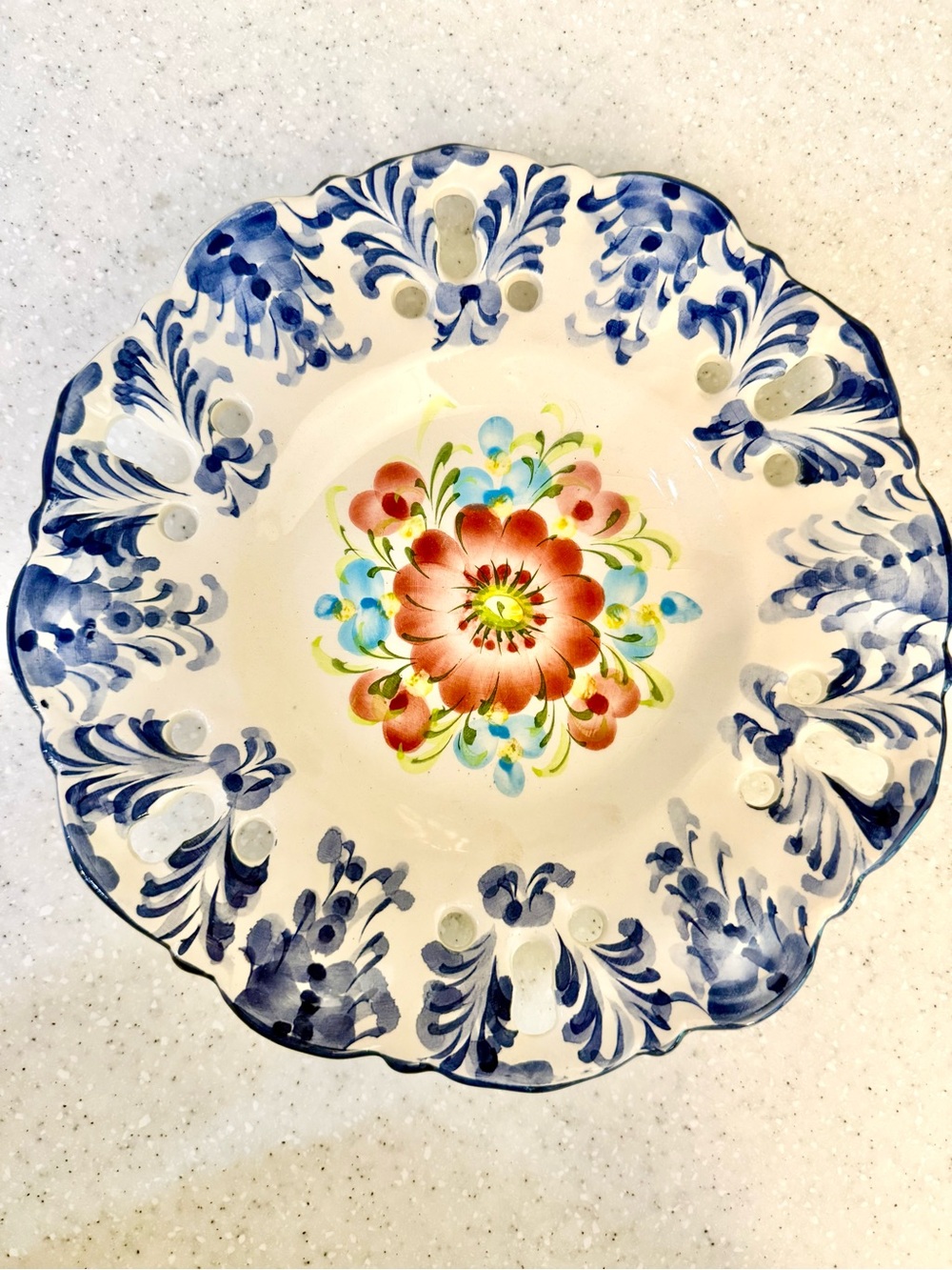 Jay Willfred Vintage Wall Plate,9" Scalloped Floral Cottage DecorAndrea by sadek